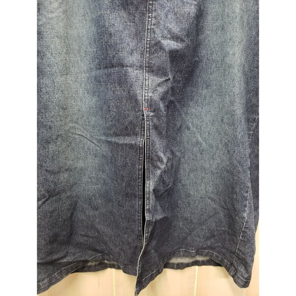 Venezia Denim Skirt Sz 20, Front slit, stretch, modest, dark wash, front pockets - Picture 2 of 7